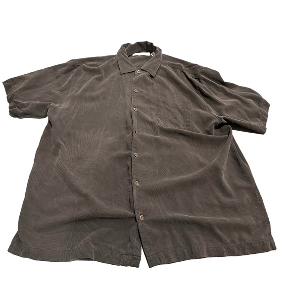 Tommy Bahama Other - Tommy Bahama men’s XL 100% silk button down tee shirt brown casual vacation
